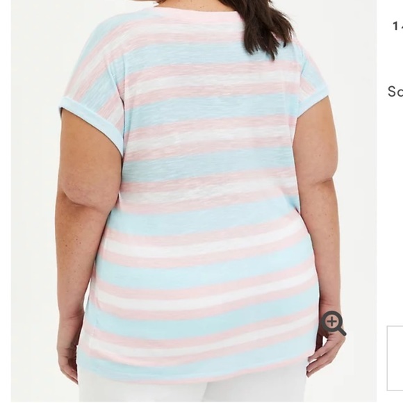 Torrid 6 Pink/Blue Multi Striped Dolman Top - Picture 3 of 10